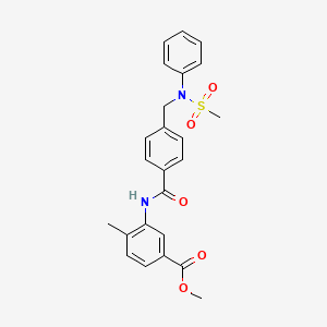 molecular formula C24H24N2O5S B3699199 methyl 4-methyl-3-[(4-{[(methylsulfonyl)(phenyl)amino]methyl}benzoyl)amino]benzoate 