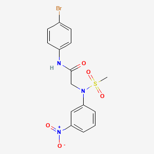 molecular formula C15H14BrN3O5S B3699216 N~1~-(4-bromophenyl)-N~2~-(methylsulfonyl)-N~2~-(3-nitrophenyl)glycinamide 