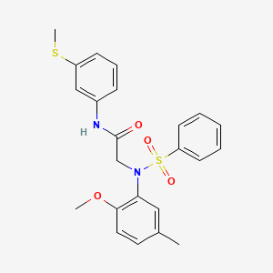 2-[N-(benzenesulfonyl)-2-methoxy-5-methylanilino]-N-(3-methylsulfanylphenyl)acetamide