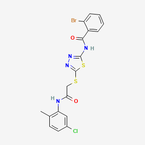 molecular formula C18H14BrClN4O2S2 B3699238 2-bromo-N-[5-({2-[(5-chloro-2-methylphenyl)amino]-2-oxoethyl}sulfanyl)-1,3,4-thiadiazol-2-yl]benzamide 