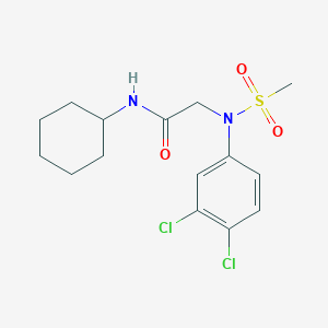 molecular formula C15H20Cl2N2O3S B3699245 N-cyclohexyl-2-(3,4-dichloro-N-methylsulfonylanilino)acetamide 