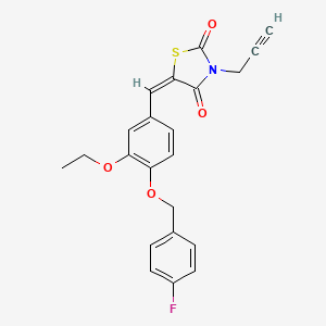 (5E)-5-[[3-ethoxy-4-[(4-fluorophenyl)methoxy]phenyl]methylidene]-3-prop-2-ynyl-1,3-thiazolidine-2,4-dione