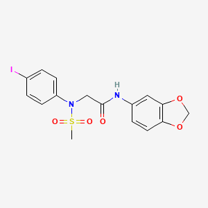 N-(1,3-benzodioxol-5-yl)-2-(4-iodo-N-methylsulfonylanilino)acetamide