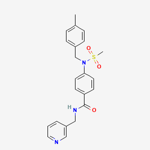 molecular formula C22H23N3O3S B3699287 4-[(4-methylbenzyl)(methylsulfonyl)amino]-N-(pyridin-3-ylmethyl)benzamide 