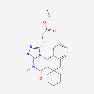 ethyl [(4-methyl-5-oxo-5,7-dihydro-4H-spiro[benzo[h][1,2,4]triazolo[4,3-a]quinazoline-6,1'-cyclohexan]-1-yl)thio]acetate