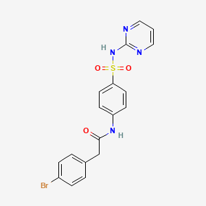 molecular formula C18H15BrN4O3S B3699392 2-(4-BROMOPHENYL)-N-{4-[(PYRIMIDIN-2-YL)SULFAMOYL]PHENYL}ACETAMIDE 