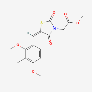 molecular formula C16H17NO6S B3699419 methyl 2-[(5E)-5-[(2,4-dimethoxy-3-methylphenyl)methylidene]-2,4-dioxo-1,3-thiazolidin-3-yl]acetate 