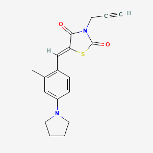 (5Z)-5-[2-methyl-4-(pyrrolidin-1-yl)benzylidene]-3-(prop-2-yn-1-yl)-1,3-thiazolidine-2,4-dione