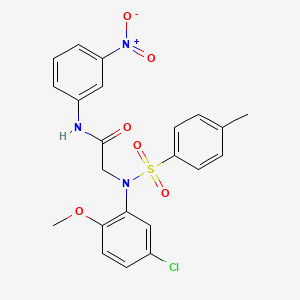 molecular formula C22H20ClN3O6S B3699456 N~2~-(5-chloro-2-methoxyphenyl)-N~2~-[(4-methylphenyl)sulfonyl]-N~1~-(3-nitrophenyl)glycinamide 