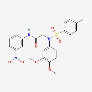 molecular formula C23H23N3O7S B3699464 N~2~-(3,4-dimethoxyphenyl)-N~2~-[(4-methylphenyl)sulfonyl]-N~1~-(3-nitrophenyl)glycinamide 