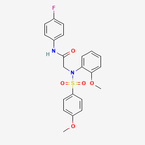 molecular formula C22H21FN2O5S B3699474 N~1~-(4-fluorophenyl)-N~2~-(2-methoxyphenyl)-N~2~-[(4-methoxyphenyl)sulfonyl]glycinamide 