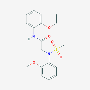 molecular formula C18H22N2O5S B3699482 N-(2-ethoxyphenyl)-2-(2-methoxy-N-methylsulfonylanilino)acetamide 