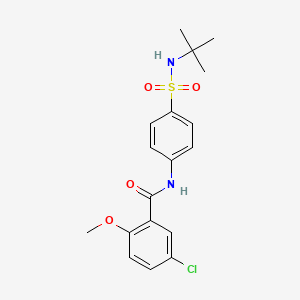 molecular formula C18H21ClN2O4S B3699496 N-[4-(tert-butylsulfamoyl)phenyl]-5-chloro-2-methoxybenzamide 