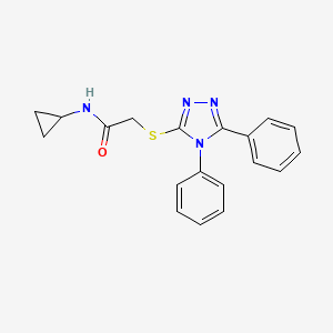 molecular formula C19H18N4OS B3699502 N-cyclopropyl-2-[(4,5-diphenyl-4H-1,2,4-triazol-3-yl)sulfanyl]acetamide 