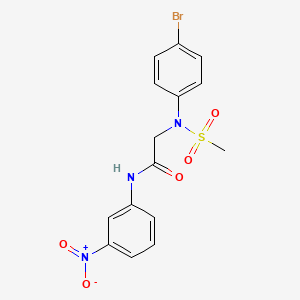 molecular formula C15H14BrN3O5S B3699518 N~2~-(4-bromophenyl)-N~2~-(methylsulfonyl)-N~1~-(3-nitrophenyl)glycinamide 