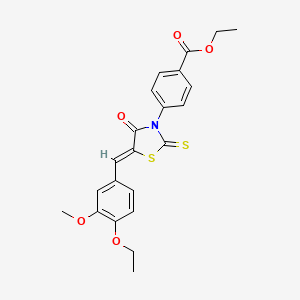 ethyl 4-[5-(4-ethoxy-3-methoxybenzylidene)-4-oxo-2-thioxo-1,3-thiazolidin-3-yl]benzoate