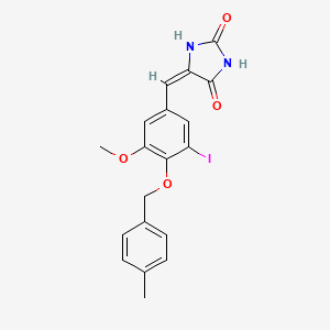 (5E)-5-{3-iodo-5-methoxy-4-[(4-methylbenzyl)oxy]benzylidene}imidazolidine-2,4-dione