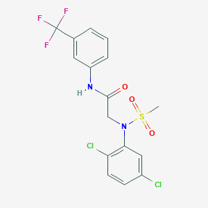 molecular formula C16H13Cl2F3N2O3S B3699564 N~2~-(2,5-dichlorophenyl)-N~2~-(methylsulfonyl)-N~1~-[3-(trifluoromethyl)phenyl]glycinamide 