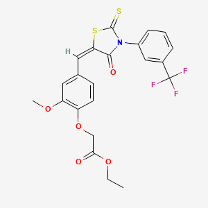 ethyl [2-methoxy-4-({4-oxo-2-thioxo-3-[3-(trifluoromethyl)phenyl]-1,3-thiazolidin-5-ylidene}methyl)phenoxy]acetate