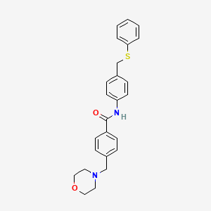 molecular formula C25H26N2O2S B3699598 4-(4-morpholinylmethyl)-N-{4-[(phenylthio)methyl]phenyl}benzamide 