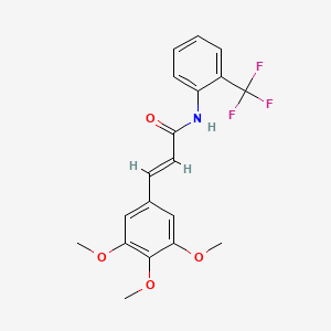 molecular formula C19H18F3NO4 B3699617 (E)-N-[2-(TRIFLUOROMETHYL)PHENYL]-3-(3,4,5-TRIMETHOXYPHENYL)-2-PROPENAMIDE 