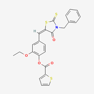 4-[(3-benzyl-4-oxo-2-thioxo-1,3-thiazolidin-5-ylidene)methyl]-2-ethoxyphenyl 2-thiophenecarboxylate