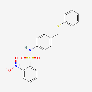 2-nitro-N-{4-[(phenylthio)methyl]phenyl}benzenesulfonamide