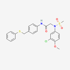 N~2~-(3-chloro-4-methoxyphenyl)-N~2~-(methylsulfonyl)-N~1~-{4-[(phenylthio)methyl]phenyl}glycinamide