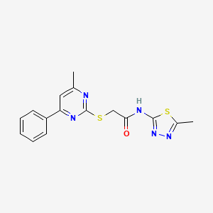 2-[(4-METHYL-6-PHENYL-2-PYRIMIDINYL)SULFANYL]-N~1~-(5-METHYL-1,3,4-THIADIAZOL-2-YL)ACETAMIDE