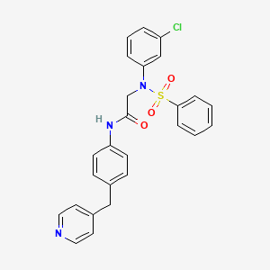 molecular formula C26H22ClN3O3S B3699688 N~2~-(3-chlorophenyl)-N~2~-(phenylsulfonyl)-N~1~-[4-(4-pyridinylmethyl)phenyl]glycinamide 