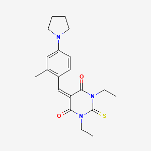 1,3-diethyl-5-[2-methyl-4-(pyrrolidin-1-yl)benzylidene]-2-thioxodihydropyrimidine-4,6(1H,5H)-dione