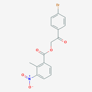 molecular formula C16H12BrNO5 B3699692 2-(4-bromophenyl)-2-oxoethyl 2-methyl-3-nitrobenzoate 