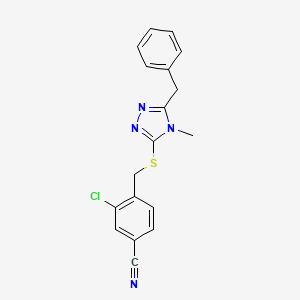 4-{[(5-benzyl-4-methyl-4H-1,2,4-triazol-3-yl)thio]methyl}-3-chlorobenzonitrile