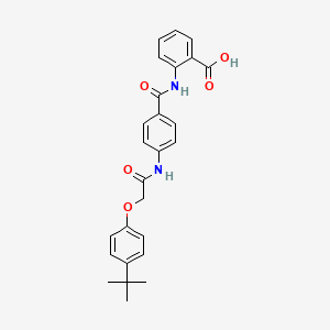 molecular formula C26H26N2O5 B3699722 2-[(4-{[(4-tert-butylphenoxy)acetyl]amino}benzoyl)amino]benzoic acid 