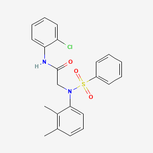 molecular formula C22H21ClN2O3S B3699733 2-[N-(benzenesulfonyl)-2,3-dimethylanilino]-N-(2-chlorophenyl)acetamide 