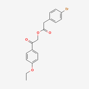 molecular formula C18H17BrO4 B3699749 2-(4-ethoxyphenyl)-2-oxoethyl (4-bromophenyl)acetate 