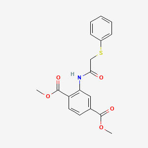 dimethyl 2-{[(phenylthio)acetyl]amino}terephthalate