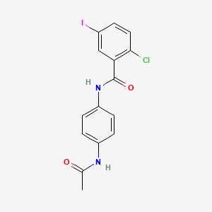 molecular formula C15H12ClIN2O2 B3699791 N-[4-(acetylamino)phenyl]-2-chloro-5-iodobenzamide 