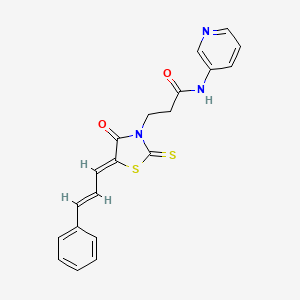 3-[4-oxo-5-(3-phenyl-2-propen-1-ylidene)-2-thioxo-1,3-thiazolidin-3-yl]-N-3-pyridinylpropanamide