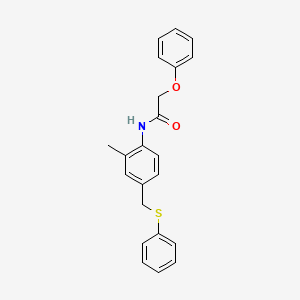 molecular formula C22H21NO2S B3699834 N-{2-methyl-4-[(phenylthio)methyl]phenyl}-2-phenoxyacetamide 