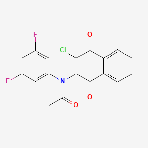 molecular formula C18H10ClF2NO3 B3699847 N-(3-chloro-1,4-dioxonaphthalen-2-yl)-N-(3,5-difluorophenyl)acetamide 