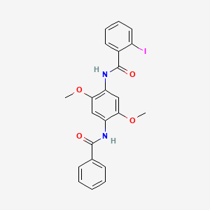 molecular formula C22H19IN2O4 B3699850 N-[4-(benzoylamino)-2,5-dimethoxyphenyl]-2-iodobenzamide 