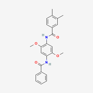 molecular formula C24H24N2O4 B3699877 N-[4-(benzoylamino)-2,5-dimethoxyphenyl]-3,4-dimethylbenzamide 