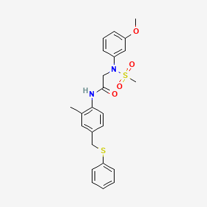 molecular formula C24H26N2O4S2 B3699886 N~2~-(3-methoxyphenyl)-N~1~-{2-methyl-4-[(phenylthio)methyl]phenyl}-N~2~-(methylsulfonyl)glycinamide 