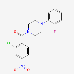 molecular formula C17H15ClFN3O3 B3699900 (2-CHLORO-4-NITROPHENYL)[4-(2-FLUOROPHENYL)PIPERAZINO]METHANONE 