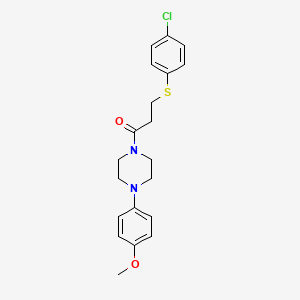 1-{3-[(4-chlorophenyl)thio]propanoyl}-4-(4-methoxyphenyl)piperazine