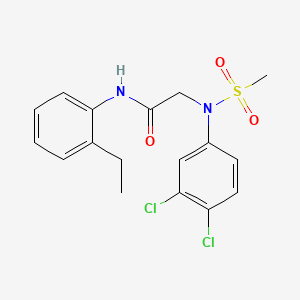 molecular formula C17H18Cl2N2O3S B3699952 2-(3,4-dichloro-N-methylsulfonylanilino)-N-(2-ethylphenyl)acetamide 