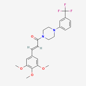 molecular formula C23H25F3N2O4 B3699998 (E)-1-{4-[3-(TRIFLUOROMETHYL)PHENYL]PIPERAZINO}-3-(3,4,5-TRIMETHOXYPHENYL)-2-PROPEN-1-ONE 