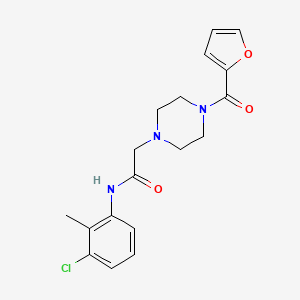 molecular formula C18H20ClN3O3 B3700006 N-(3-chloro-2-methylphenyl)-2-[4-(furan-2-carbonyl)piperazin-1-yl]acetamide 