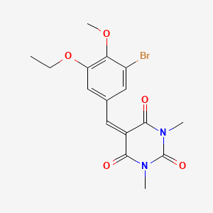 5-[(3-Bromo-5-ethoxy-4-methoxyphenyl)methylidene]-1,3-dimethyl-1,3-diazinane-2,4,6-trione